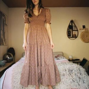 The Brooklyn Dress in Magenta Blooming Vine L